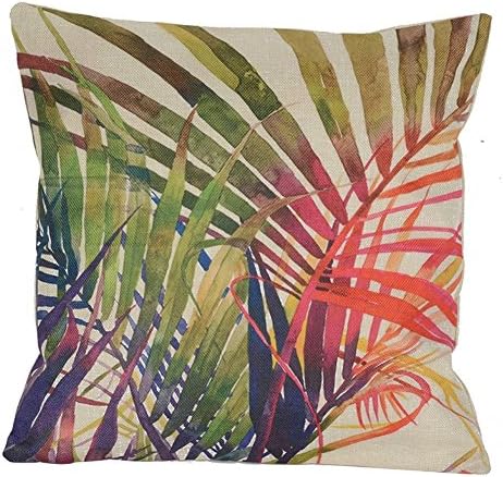 DAEDALUS Tropical Green Plant Leaves Flower Linen Cushion Cover Pillow Case Home Decor