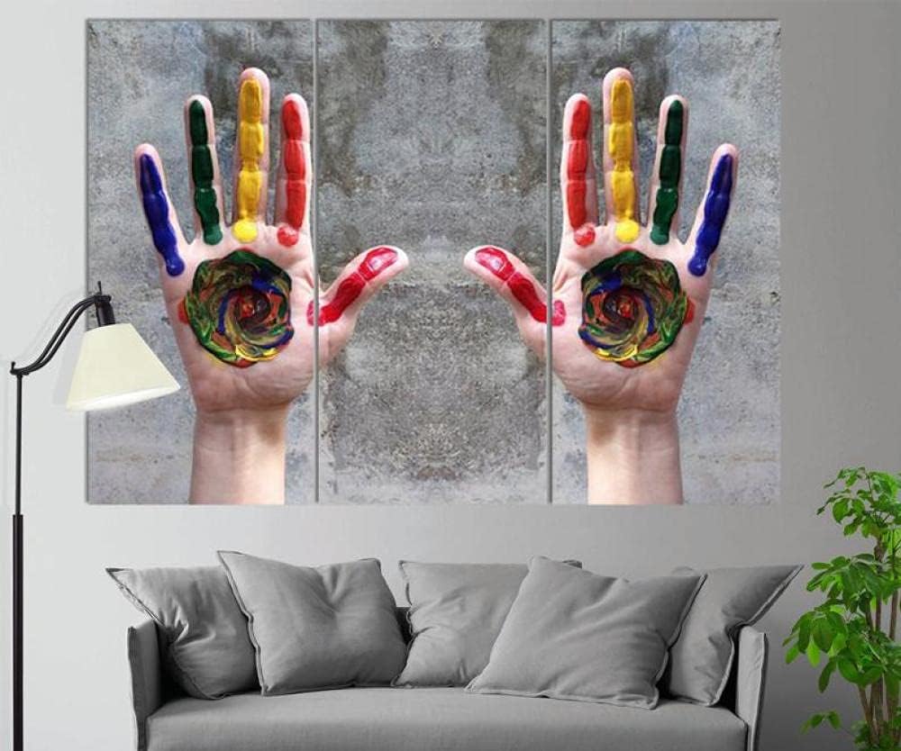 IOIP Wall Art 3 Pieces Framed Art Wall Decor LGBT Rainbow for Home Decor Living Room Bedroom Office Stretched and Framed Ready to Hang