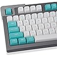 White and Green Keycaps 150 Keys Doubleshot MSA Profile Custom Keycaps for 61/64/68/84/87 Mechanical Gaming Keyboard