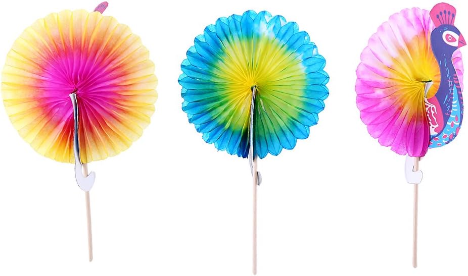 50pcs Drink Fruit Cake Sticks Picks Appetizer Cocktail Sticks Cupcake Toppers Umbrella Peacock Goldfish Wedding Party Decorations Restaurants Buffets Party Supplies(#5) - Image 4