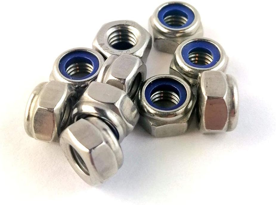 x100 M4 Tuercas Hexagonales Autoblocante Acero Inoxidable DIN 985