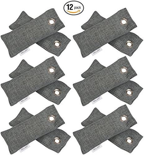 Brilliant Evolution BRRC202 Natural Bamboo Charcoal Air Purifier and Shoe Deodorizer Bags, Odor Eliminator, Air Freshener, 12 Pack (Six Packs of Two Bamboo Charcoal Bags)