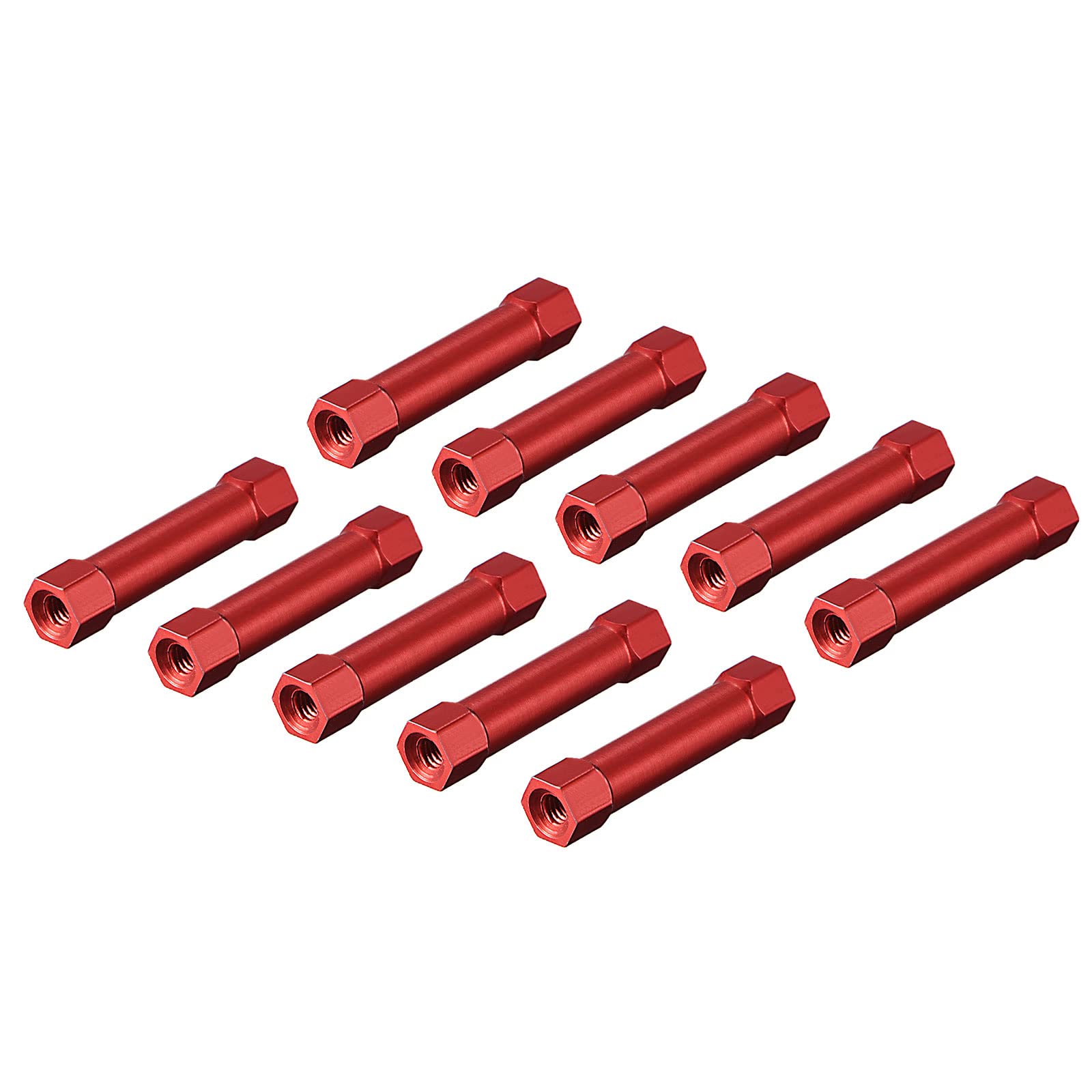 DMiotech 10 Pack M3x30mm Hex Standoff Hexagon Studs Aluminum Alloy for FPV/RC/PCB, Red