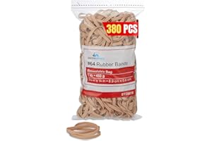1InTheOffice Thick Heavy Duty Rubber Bands, Beige, Size 64, 380 Pack