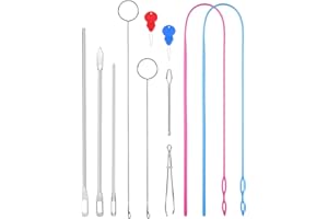 DUSKEEP 11 Pcs Drawstring Threader Tool - Flexible Drawstring Threaders, Needle Threaders, Metal Drawstring Threaders, Metal Tweezers, Loop Turner Hooks, for Drawstring Threading Needs Clothes Pants Bags