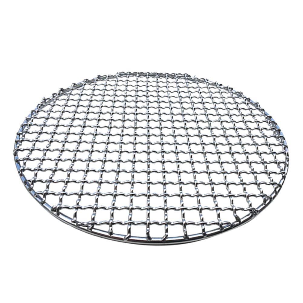 jiashemeng Round BBQ Grill Mesh, Steel Mesh Barbecue Net, Multi-Purpose Barbecue Racks Tray Stainless Steel Cross Wire Round Steaming Cooling Rack (28 cm)