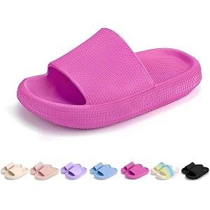 Kids Cloud Slides for Girl Boy，Non Slip Shower Sandals，Pool Pillow Slippers | Soft，Lightweight Quick Drying EVA，Bathroom Summ