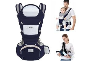 Canguru Para Bebe,Alça De Transporte Multifuncional 6 e 1,Canguru Ergonomico Para Bebe,Adequado Para 0-36 Meses (azul escuro)