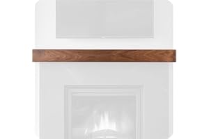 Modern Ember Walnut Creek 72 Inch Fireplace Mantel Shelf in Matte Clear - Durable 9" Depth, Wall-Mounted Shelf with Smooth Finish and Close-Grain Details, Real Walnut Wood
