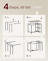 VASAGLE Computer Desk 100 x 50 cm Industrial Style Heather Greige Ink Black view 7