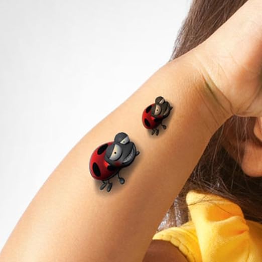 Amazon Com Tafly Temporary Tattoo 3d Ladybug Waterproof Insects Tattoo Stickers For Kids 5 Sheets Everything Else