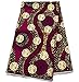 Traditional Ankara Fabric, 6 Yards/Multi-Colored African Fabric Metallic Fuchsia| Africa Fabric, Konusi OM7 (Red and Brown)