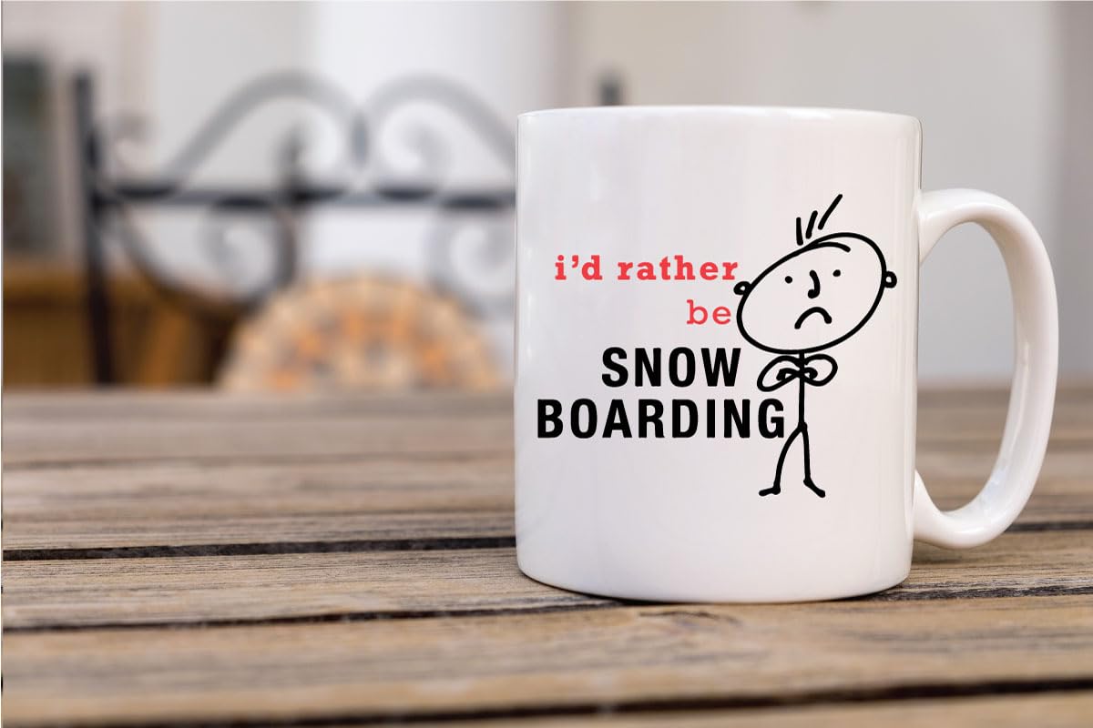 60 Second Makeover Limited Mens I'd Rather Be Snowboarding Mug Snow Boarding Gift Present Friend Boyfriend Husband Dad Christmas Novelty Humour Fun