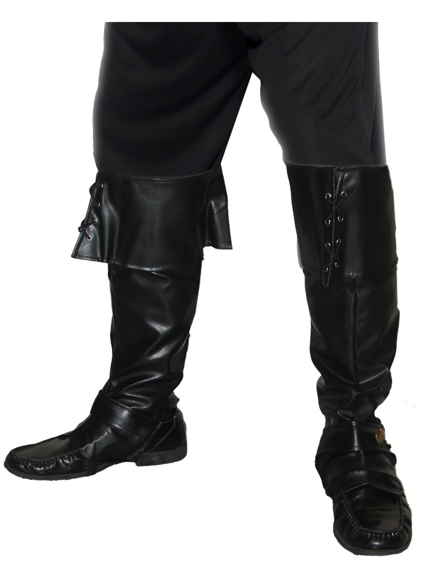 Smiffy's Deluxe Pirate Bootcovers - Black(Size: US One Size)