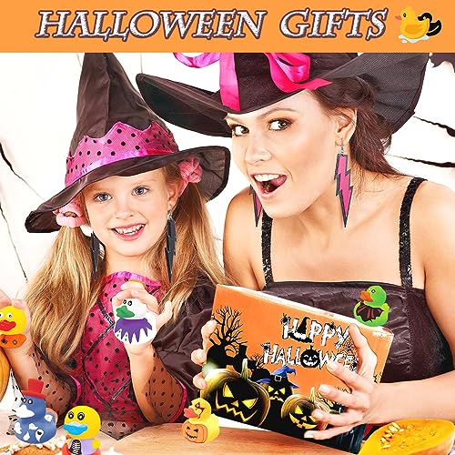 24Pcs Halloween Rubber Ducks,Bath Toys Assorted Duckies (2") for Kids