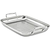 All-Clad Outdoor Stainless Steel Roaster 15x11 Inch Oven Broiler Safe 700F Roaster Pan, Pots and Pans, Cookware Silver