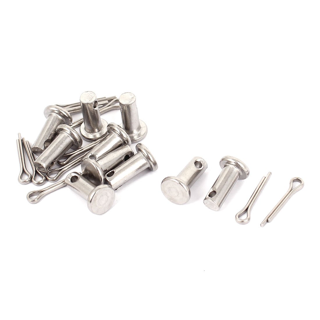 Sourcingmap 304 Stainless Steel Round Clevis Pins Fastener M5 x12mm 10Sets