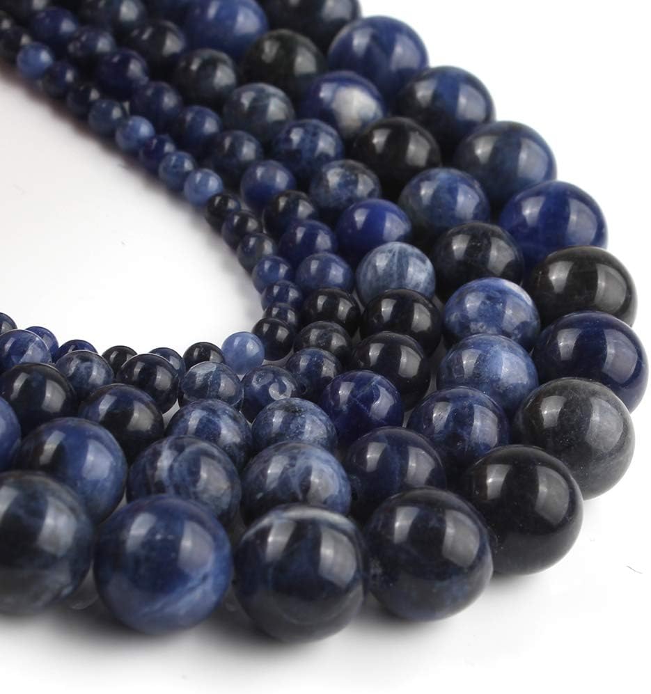 Yochus 6mm Blue Sodalite Round Loose Beads Natural Stone Beads for Jewelry Making