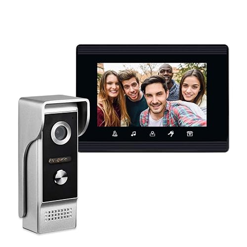AMOCAM Video Intercom System, Inches Monitor Wired Video Door Phone  Doorbell Kits, Indoor Outdoor IR Camera Support Unlock, Monitoring,  Dual-Way