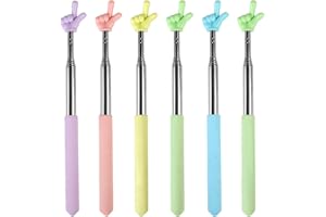 Azureal 6PCS Pointer Finger Stick, Extendable Colorful Finger Pointer Stick, Mini Retractable Teacher Pointer for Presentation, Whiteboard, Blackboard, Classroom Supplies(5 Color)