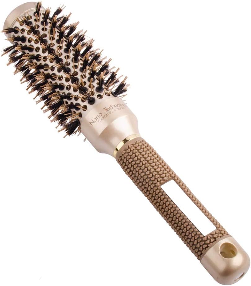 TEEROVA Ceramic & Ionic Round Barrel Hair Brush with Boar Bristle - Image 3