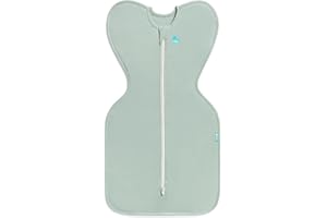 Love To Dream Swaddle Up, Small 3.5-6kg, Olive, Snug Fit Supports Good Sleep, 0.2 Tog Suitable for Warm Temperature (24-27°C)