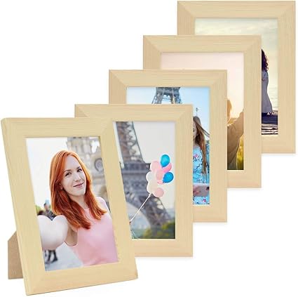 Photolini Lot De 5 Cadres 13x18 Cm Collection Basique Pin Moderne Bois Massif Incl Accessoires Collage De Photos Galerie D Images Multi Cadre Photo Mural Amazon Fr Cuisine Maison