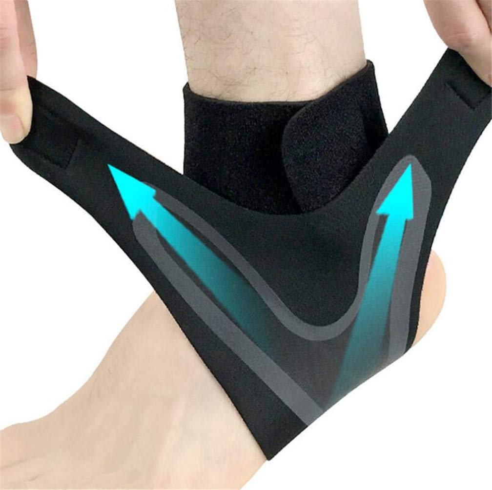 Xemz Ankle Brace Support Sleeve, Adjustable Breathable Elastic Ankle Brace Sleeve for Basketball Sports Joint, Arch Support, Foot Ankle Heel, 1 Pair (L)