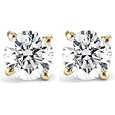 Pompeii Tiny 1/4Ct Round Diamond Small Stud Earrings in 14K White or Yellow Gold Classic Setting