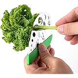 9 Holes Herb Cutter Stripper Stainless Steel Vegetable Leaf Stripper Cutter Home Kitchen Peeling Tool for Kale, Chard…