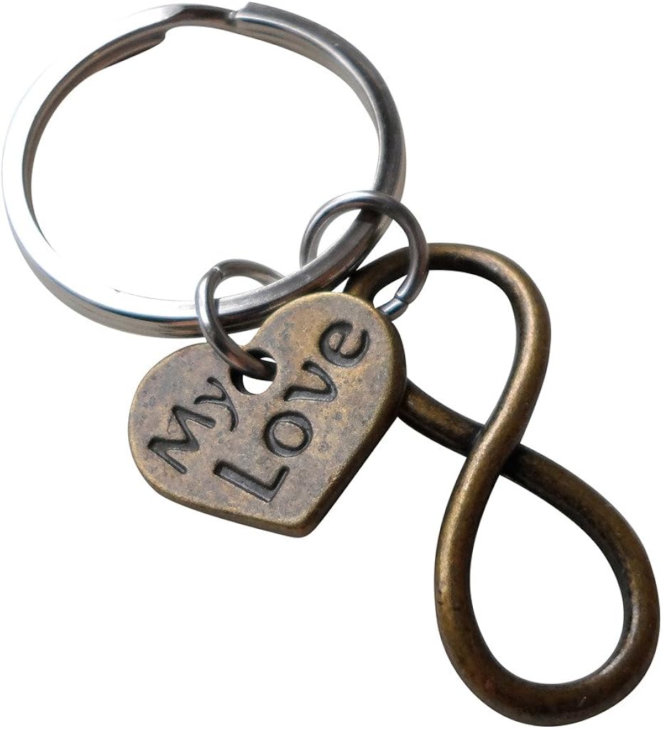 JewelryEveryday My Love Infinity Symbol Keychain - You and Me for Infinity S, Bronze