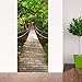 Fymural 3D Door Wallpaper Murals Wall Stickers-Old Town for Home Decoration Self-Adhesive Vinyl Removable Retro Art Door Decals 30.3x78.7