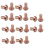 Aicosineg 200pcs 0.20" Length Copper Solid Rivets