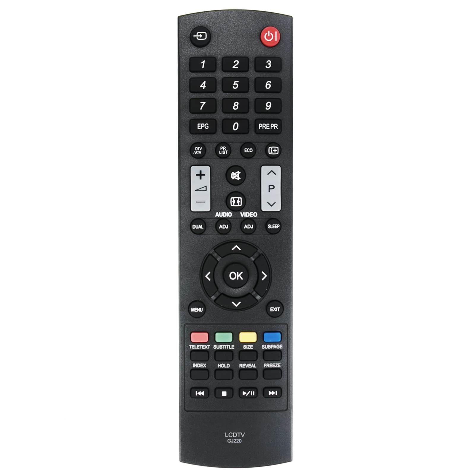 GJ220 Replacement Remote fit for Sharp LED TV LC-19LE430E LC-22LE430E LC-26LE430E LC-32LE430E LC-24LD171K LC-32LD171K LC-40LD171K LC-50LD171K LC-32LD271K LC-40LD271K LC-19LE320 LC-22LE320 LC-26LE320