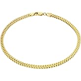 Nuragold 14k Real Yellow Gold Franco Square 2mm Box Chain Wheat Chain Bracelet or Anklet (7"-9") Dainty Italian Jewelry for Men & Women