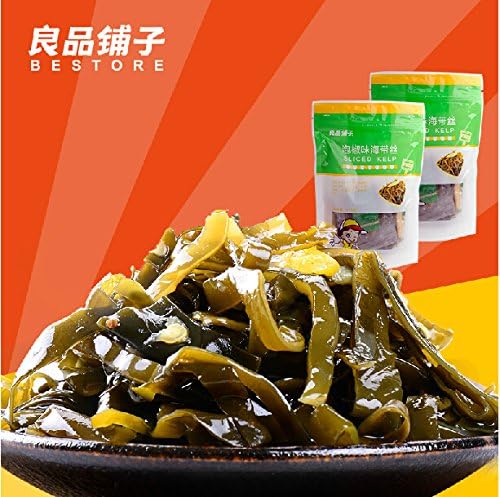 CNsnack Chinese Speciality Snack food: Pickled Pepper Shredded Kelp Seaweed Food by Liangpinpuzi (218G1 Pack)