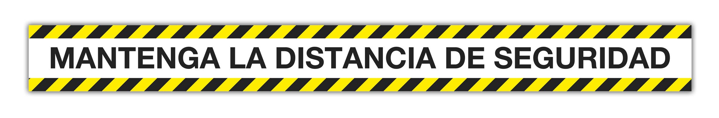 APLI 18595 Adhesive Strip "Keep the Safety Distance" PVC Yellow and Black 100 x 10 cm 180 μm