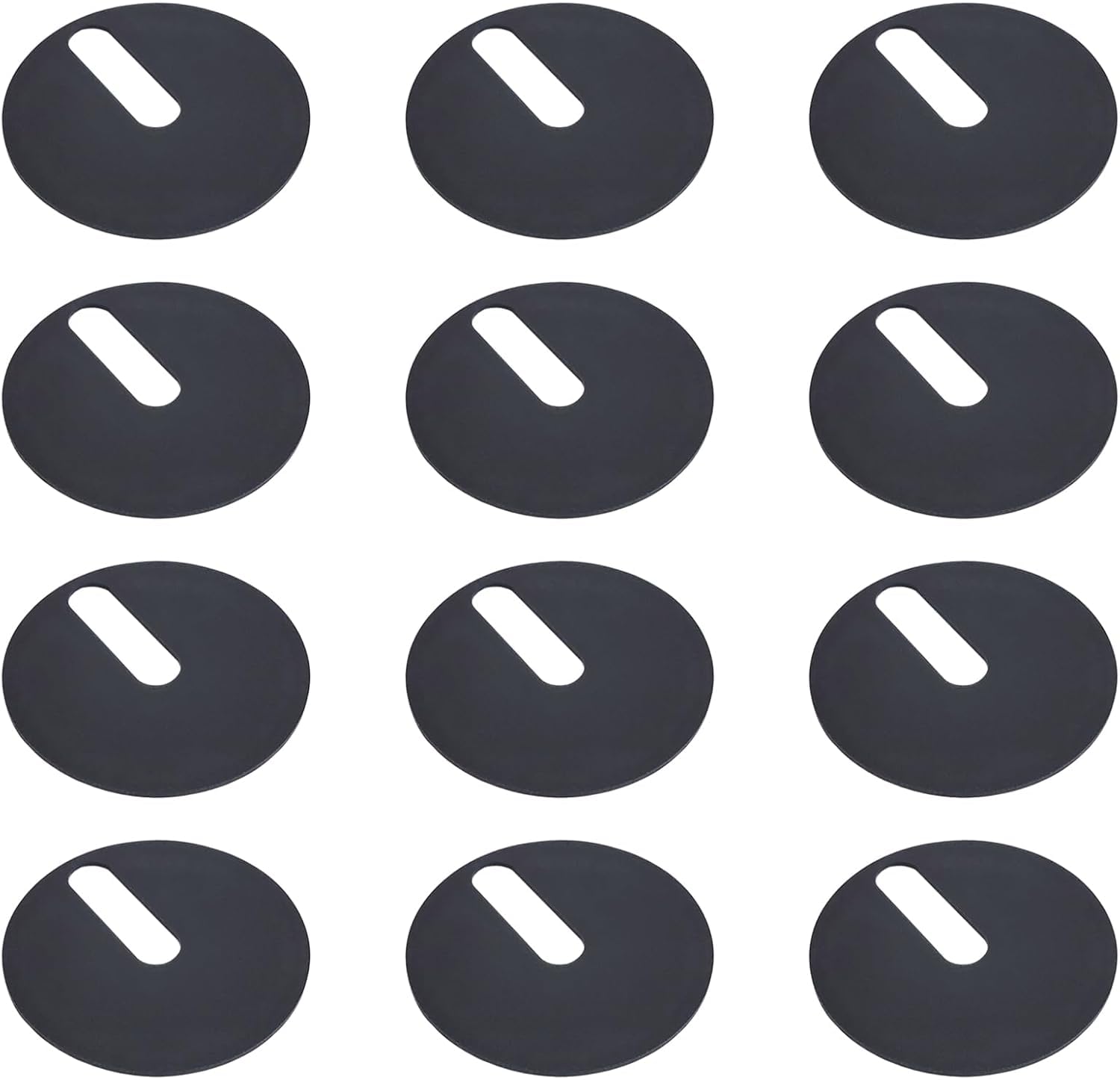 12pcs 40mm Diameter Non-Slip Toilet Hinge Base Plate Washer Fixings Round Toilet Hinge Silicone Rubber Pad Replacement Set