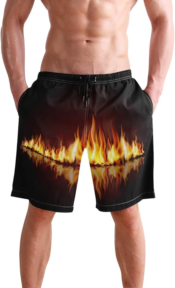 men's flame swim trunks
