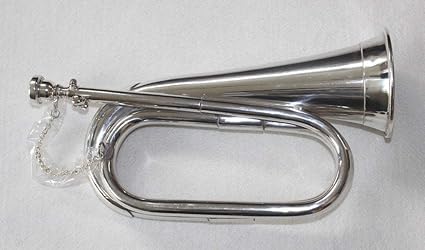 Amazon Com Pure Nickel Silver Army Military Bugle With Free Hard Case M P Musical Instruments