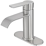 VOTON Brushed Nickel Bathroom Faucets, Single