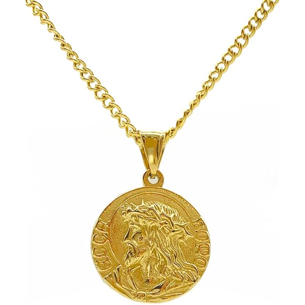 【美品】888Ｈｚ Jesus Christ ゴールド マドモアゼル・愛 巾着付 Toogod 18K Gold-plated Jesus Christ Necklace for Men Women