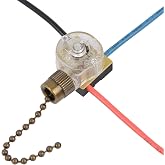 Zing Ear ZE-110 Ceiling Fan Light Switch, Replacement Lamp Pull Chain Switch 3 Wire Fan Switch Compatible with Hunter Ceiling Fans (Bronze Pull Chain)