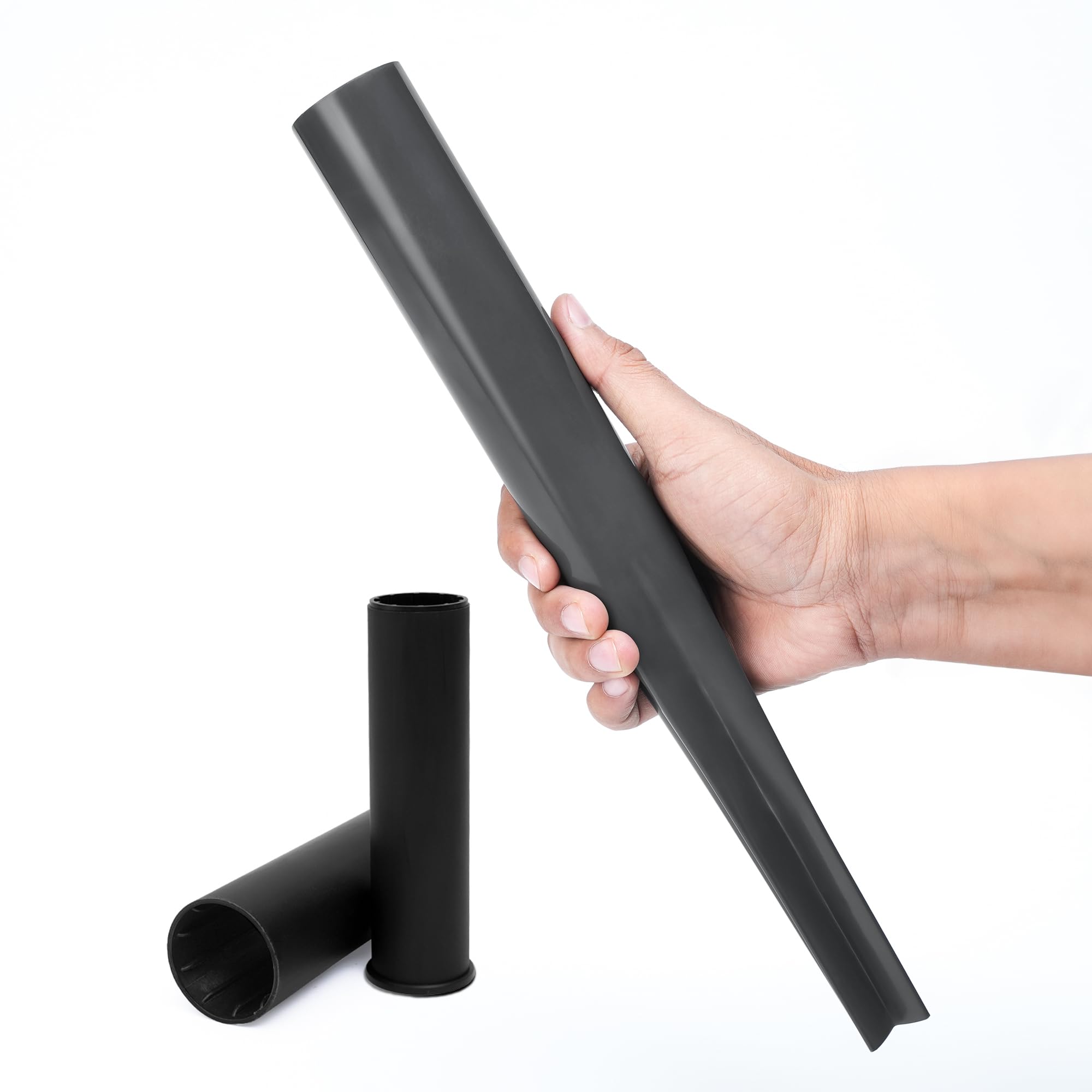 Winsome Rotary Washing Line Spike with 2 Plastic Adaptors to Fit 32, 40, 50mm Diameter Poles| Heavy Duty Multi Fit Ground Soil Spear Base for Rotary Airers | Black