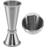 15-30ml Jigger for Bartending,Japanese Professional Cocktail Jigger Premium 304 Stainless Steel Jigger Premium & Heavy-Duty 0.5OZ- 1 OZ with Dimensions Inside Bartending Measuring