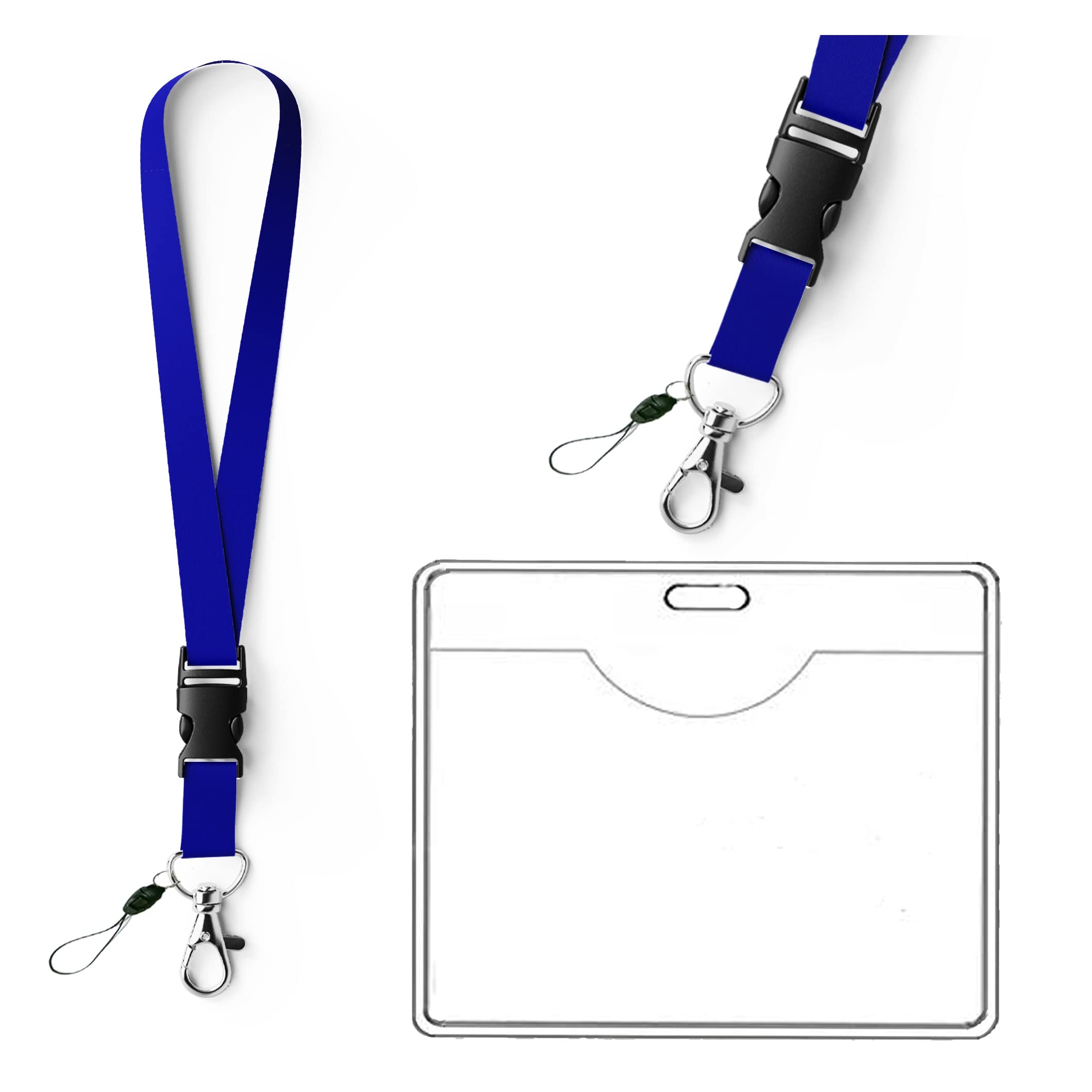 Offiz Lanyard with ID Card Holder – Durable Clear Plastic Badge Holder with Neck Strap for Office, School, Work, Events – Lightweight, Secure, Easy Access