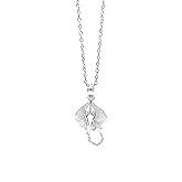 Charm America - Silver Stingray Necklace- 925 Sterling Silver- Silver Adjustable Necklace 16"-18"