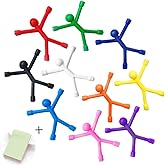 Refrigerator Magnets, 10 Pcs Mini Man Flexible Fridge Magnets, Cute Rubber Magnet Men Refrigerator Magnets + 100 Sheets/Pad S