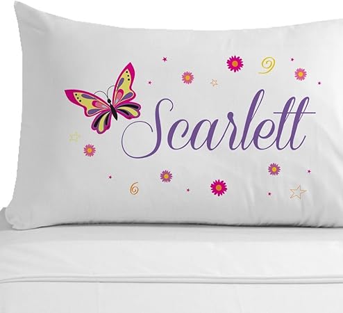 Personalised Butterfly Pillow Case 100 Egyptian Cotton