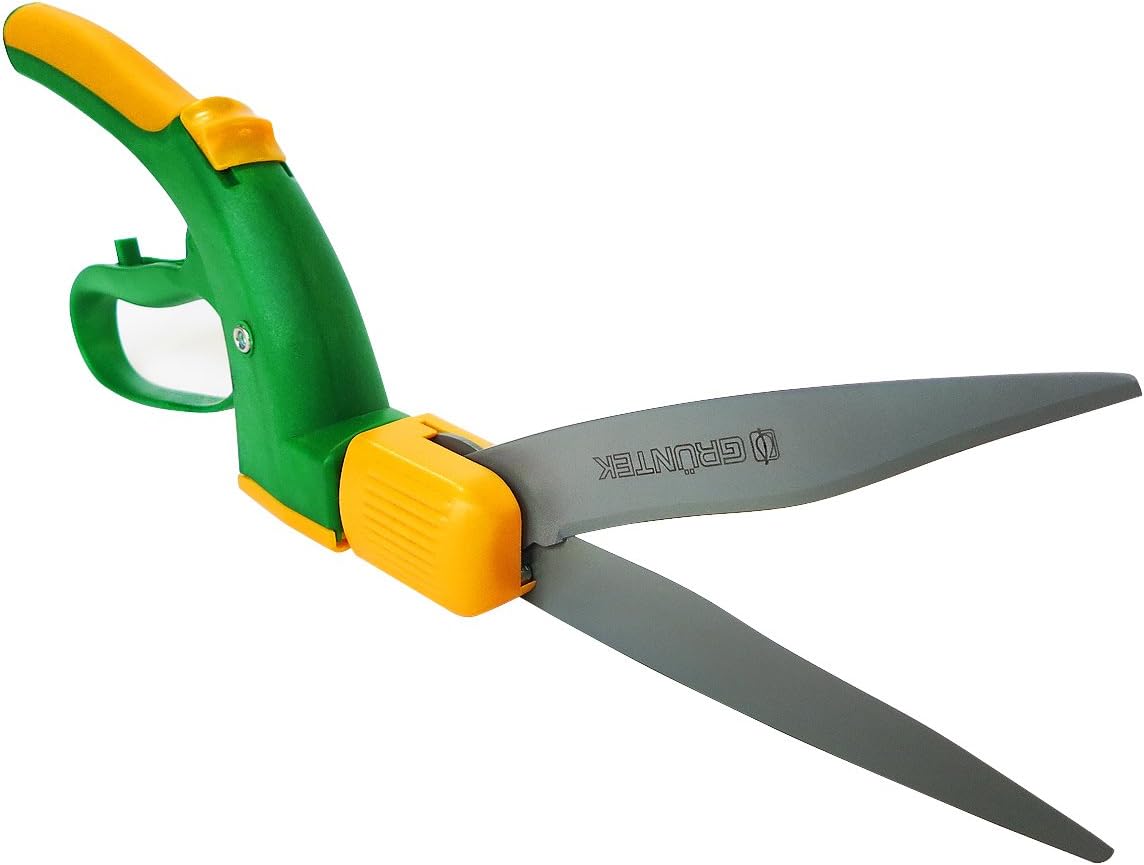 GRÜNTEK Grass Shears Swift 380 mm - Comfort Lawn Shears with 360° Rotating Teflon-Coated Blade, Green, 20.5 cm x 9 cm - Image 3